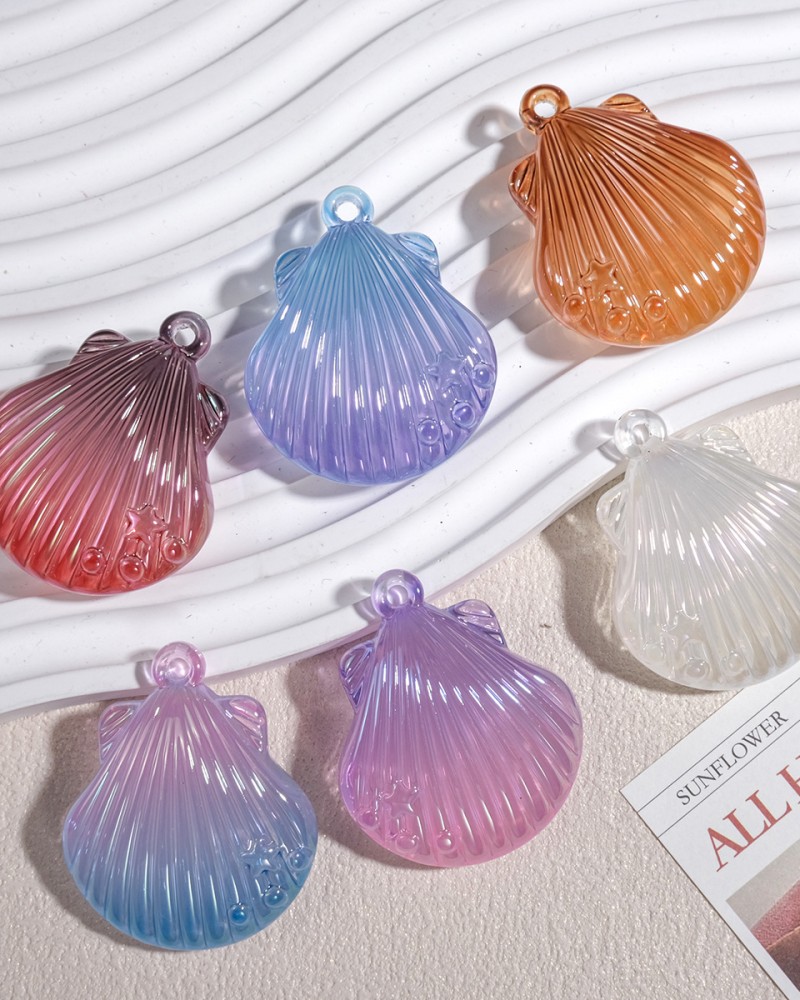 Ocean Acrylic Starfish Shell Pendant Charms DIY Jewelry Supplies