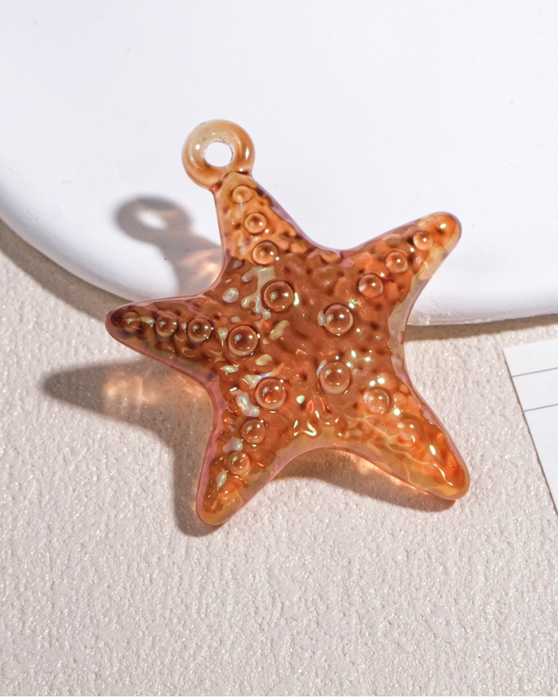 Ocean Acrylic Starfish Shell Pendant Charms DIY Jewelry Supplies