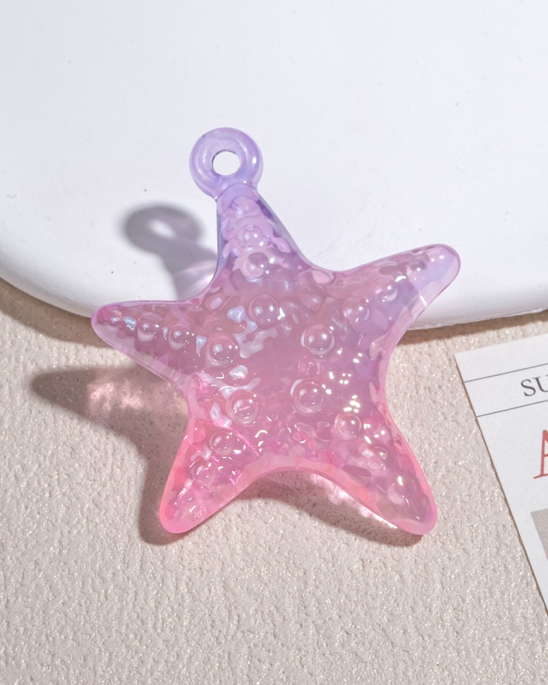Ocean Acrylic Starfish Shell Pendant Charms DIY Jewelry Supplies