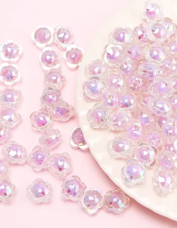 Colorful AB Flower Acrylic Loose Beads for DIY Jewelry Making