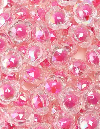 Colorful AB Flower Acrylic Loose Beads for DIY Jewelry Making