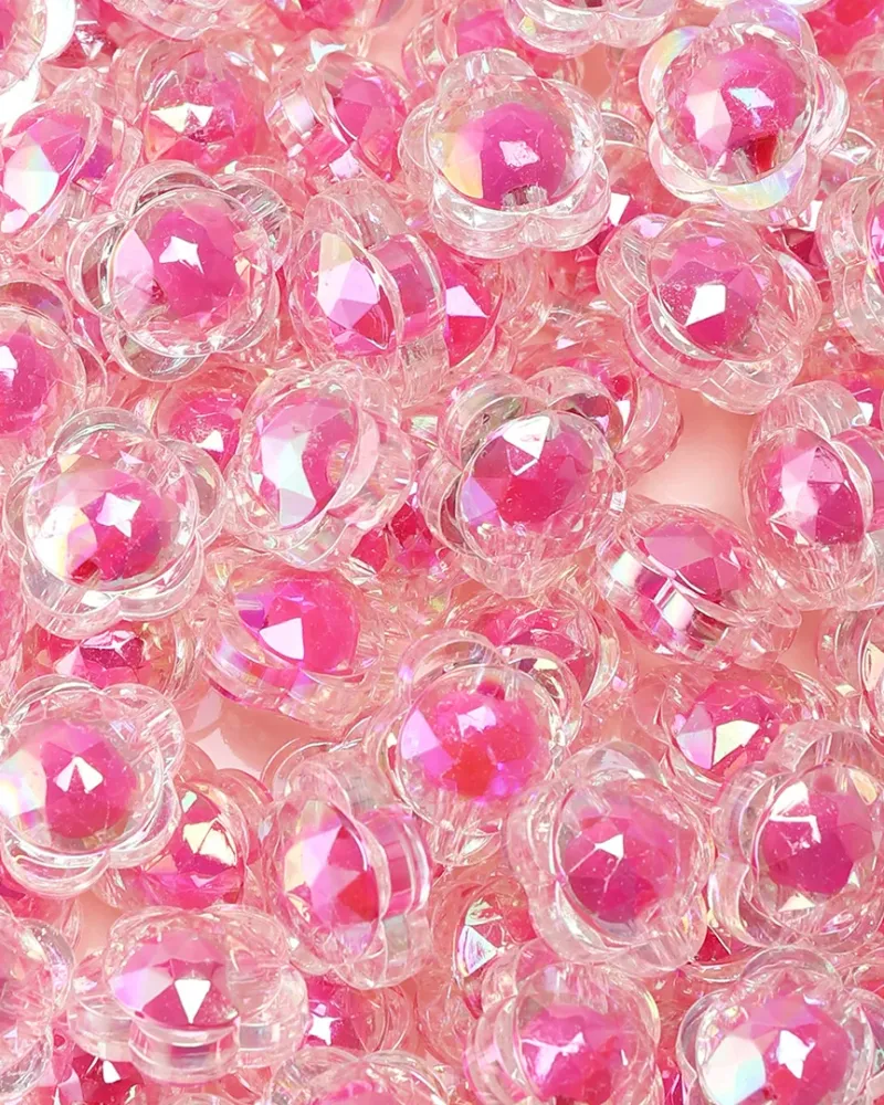 Colorful AB Flower Acrylic Loose Beads for DIY Jewelry Making