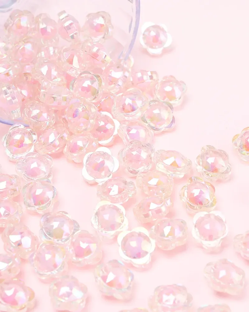 Colorful AB Flower Acrylic Loose Beads for DIY Jewelry Making