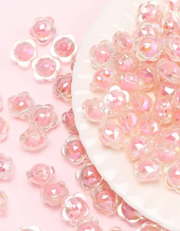 Colorful AB Flower Acrylic Loose Beads for DIY Jewelry Making