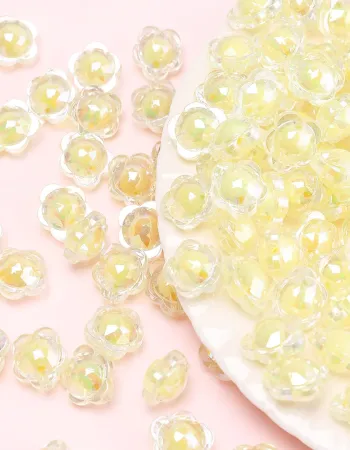 Colorful AB Flower Acrylic Loose Beads for DIY Jewelry Making