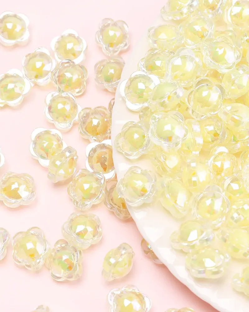 Colorful AB Flower Acrylic Loose Beads for DIY Jewelry Making
