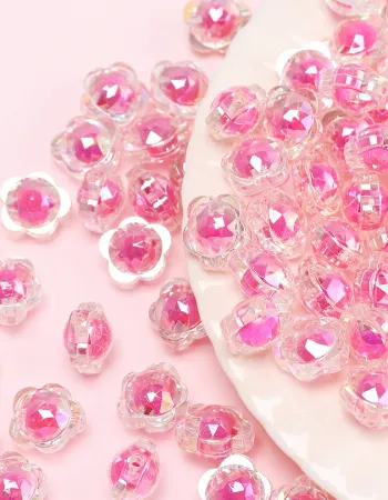 Colorful AB Flower Acrylic Loose Beads for DIY Jewelry Making