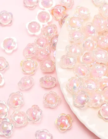 Colorful AB Flower Acrylic Loose Beads for DIY Jewelry Making