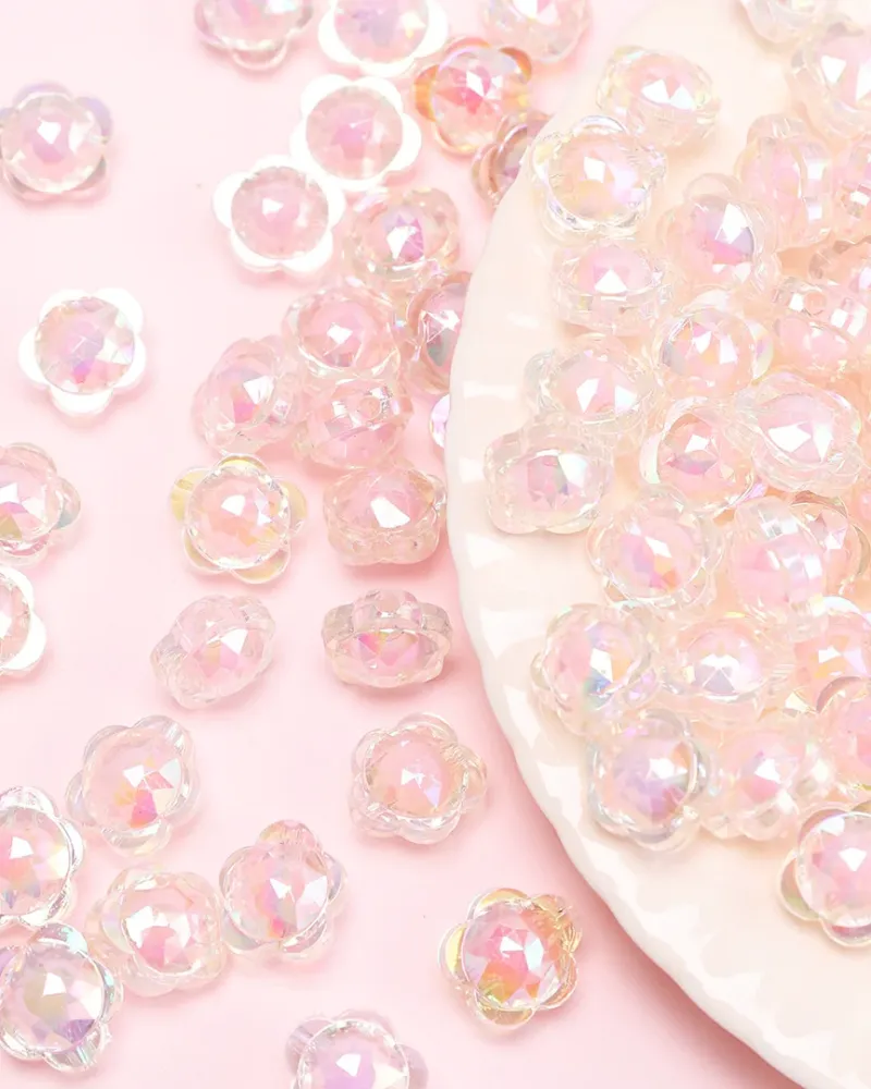 Colorful AB Flower Acrylic Loose Beads for DIY Jewelry Making