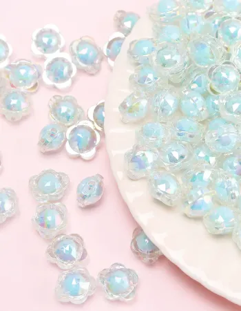 Colorful AB Flower Acrylic Loose Beads for DIY Jewelry Making