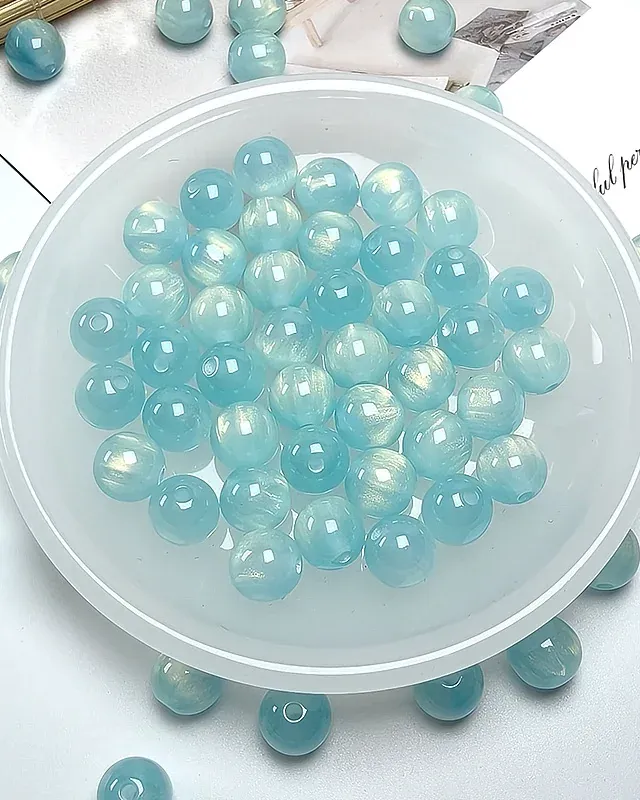 Galaxy Dream Sparkle Beads – 8mm/10mm/12mm Round Resin Beads for DIY Jewelry Making (15 Colors + Mix)