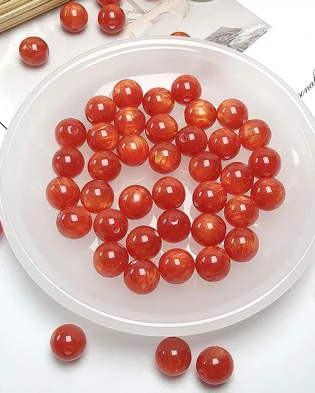 Galaxy Dream Sparkle Beads – 8mm/10mm/12mm Round Resin Beads for DIY Jewelry Making (15 Colors + Mix)