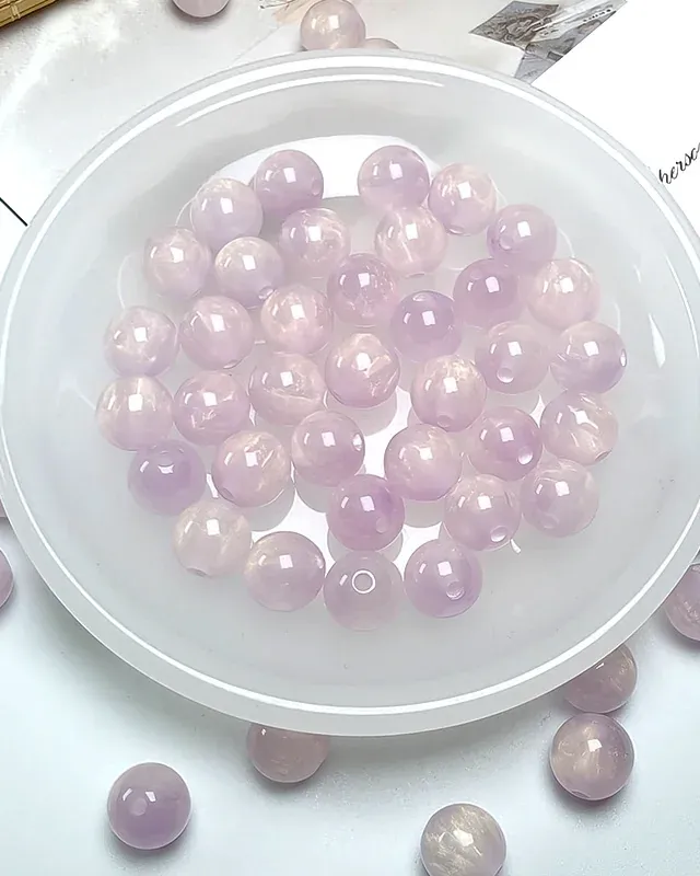 Galaxy Dream Sparkle Beads – 8mm/10mm/12mm Round Resin Beads for DIY Jewelry Making (15 Colors + Mix)