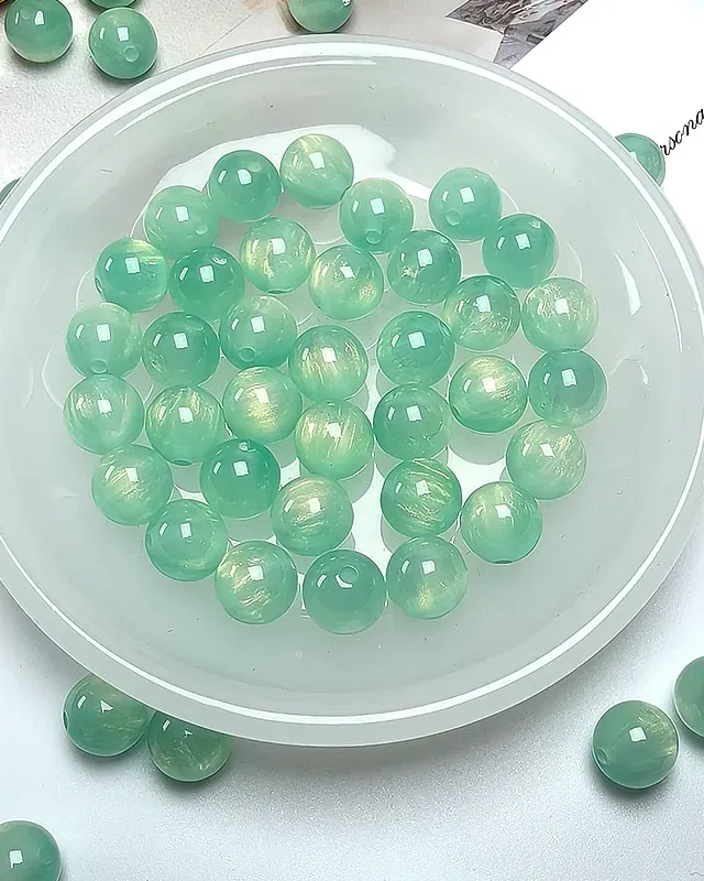 Galaxy Dream Sparkle Beads – 8mm/10mm/12mm Round Resin Beads for DIY Jewelry Making (15 Colors + Mix)