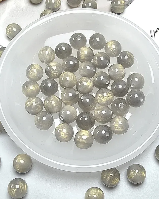 Galaxy Dream Sparkle Beads – 8mm/10mm/12mm Round Resin Beads for DIY Jewelry Making (15 Colors + Mix)