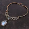 Rainbow Moonstone Necklace | Handmade Copper Wire Wrapped Natural Gemstone Jewelry | Elegant Gift for Her